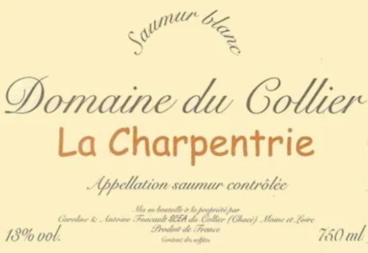 2020 Domaine du Collier Saumur Blanc La Charpentrie