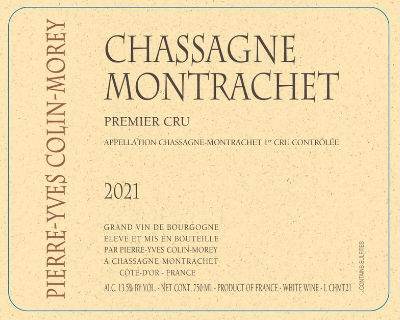 2021 Domaine Pierre-Yves Colin-Morey Chassagne Montrachet 1er Cru