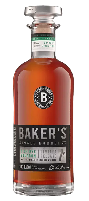 Baker's Kentucky Straight Bourbon Whiskey High Rye Limited 7 Year Old 