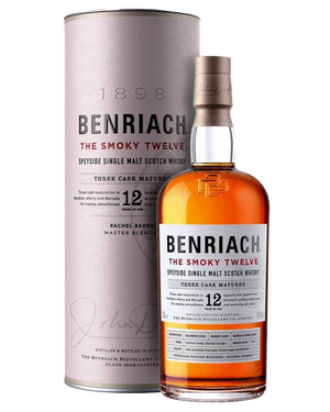 The BenRiach Speyside Single Malt Scotch Whisky 12 Year Old The Smokey Twelve