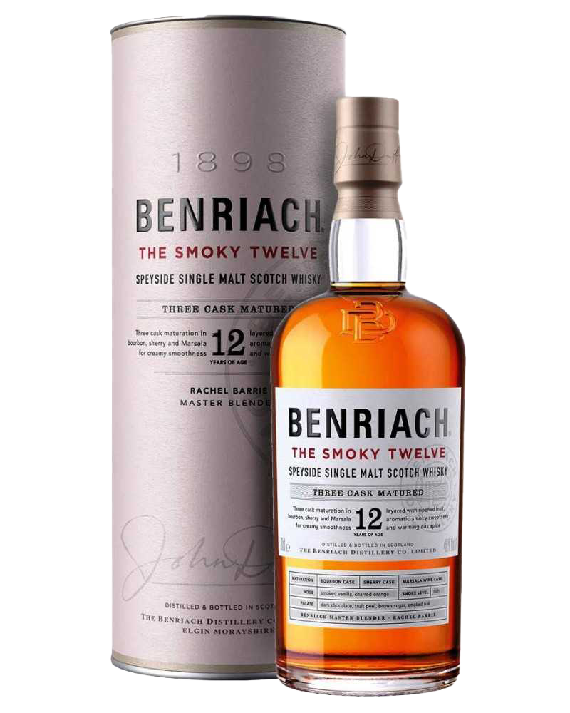 The BenRiach Speyside Single Malt Scotch Whisky 12 Year Old The Smokey Twelve