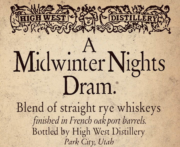 High West Distillery Blended Straight Rye Whiskey A Midwinter Nights Dram